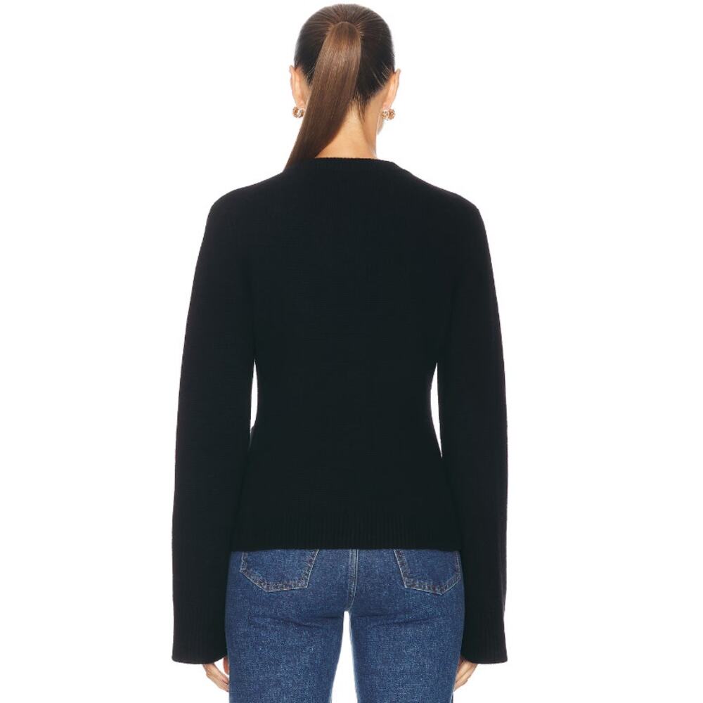Jenni Kayne Cooper Cardigan Black Wool Cashmere Wide Long Sleeve Women's M - Picture 2 of 14